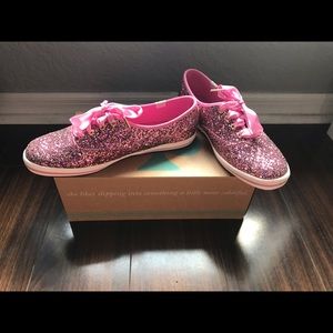 Kate Spade Keds Rose Pink Glitter Shoes Size 7